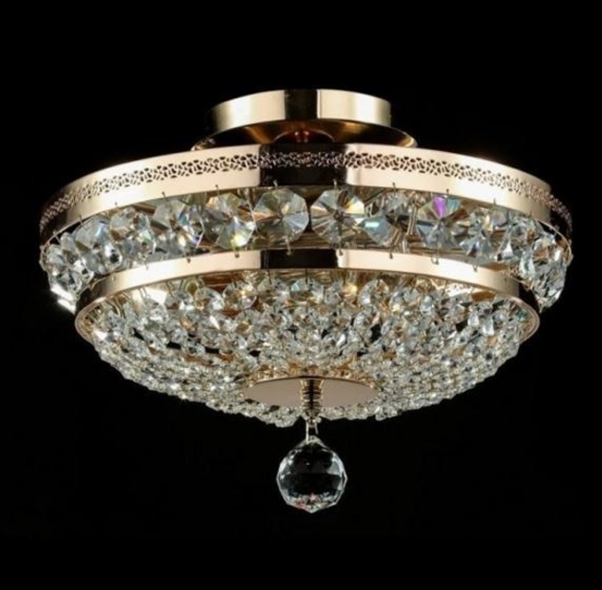 Casa Padrino Barock Kristall Decken Kronleuchter Gold 32 x H 23,5 cm Antik Stil - MÃ¶bel LÃ¼ster Leuchter Deckenleuchte Deckenlampe von Casa Padrino
