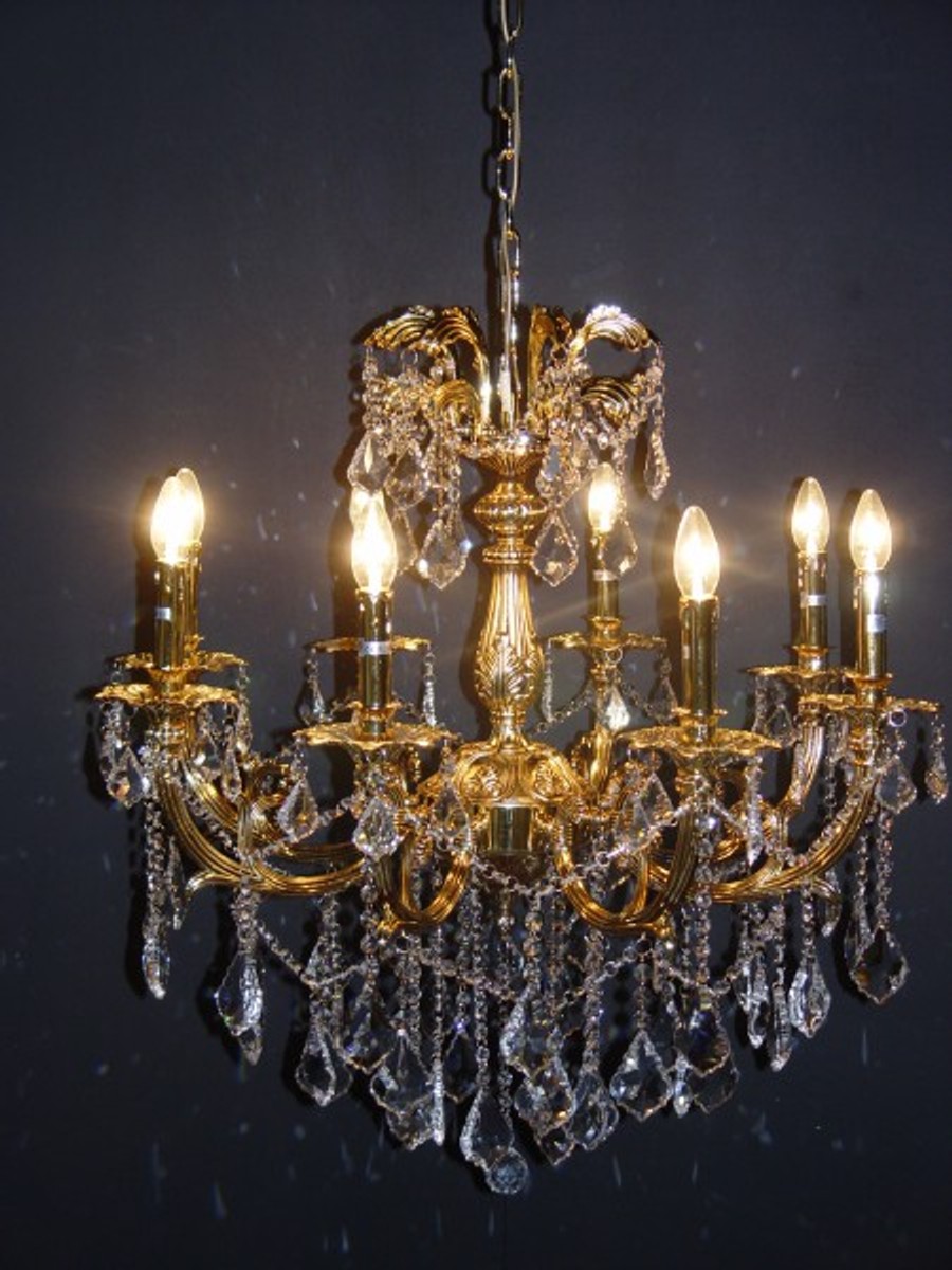 Casa Padrino Barock Kristall Kronleuchter 8-Flammig Gold ModK6 - HÃ¤ngeleuchte LÃ¼ster HÃ¤ngelampe Deckenlampe von Casa Padrino