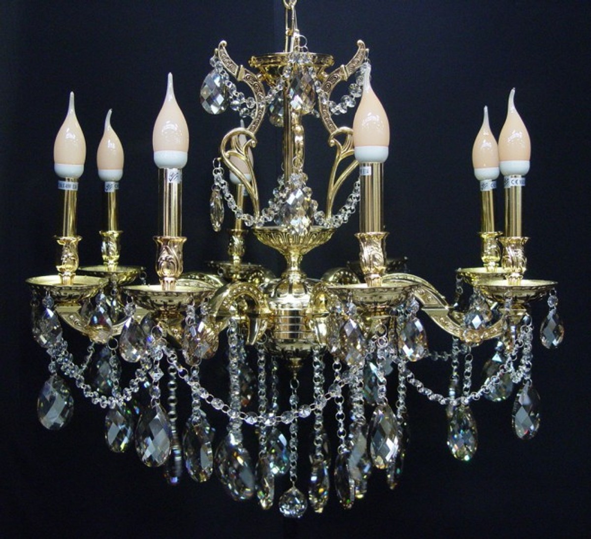 Casa Padrino Barock Kristall Kronleuchter 8-Flammig Gold ModK7 - Hängeleuchte Lüster Hängelampe Deckenlampe Casa Padrino Barock Kristall Kronleuchter 8-Flammig Gold ModK7 - Hängeleuchte Lüster Hängelampe Deckenlampe von Casa Padrino