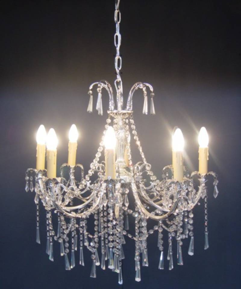 Casa Padrino Barock Kristall Kronleuchter 8-Flammig Silber - Hängeleuchte Lüster Hängelampe Deckenlampe Casa Padrino Barock Kristall Kronleuchter 8-Flammig Silber - Hängeleuchte Lüster Hängelampe Deckenlampe von Casa Padrino