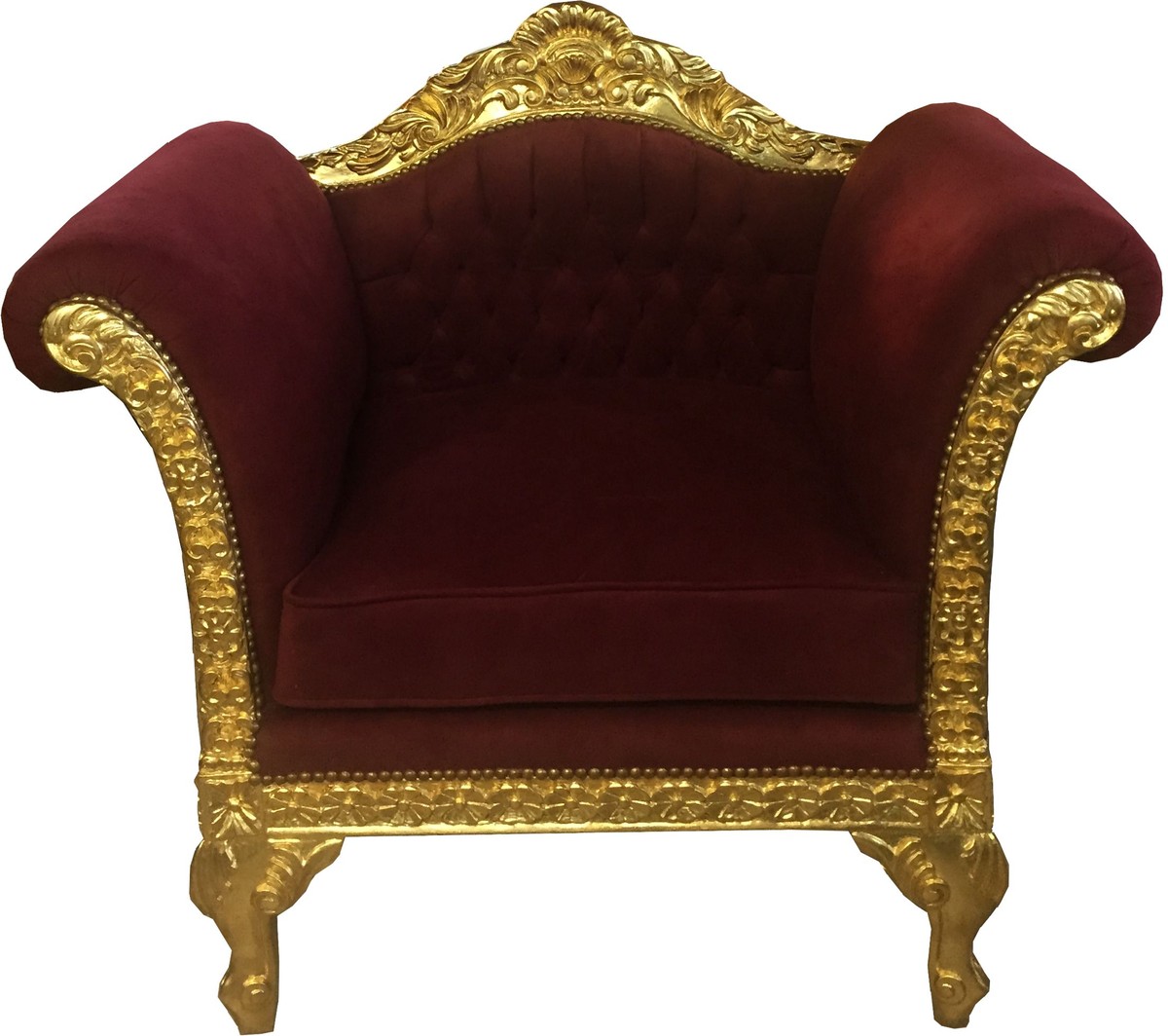 Casa Padrino Barock Lounge Sessel Bordeaux Rot / Gold MÃ¶bel Antik Stil - Wohnzimmer Club MÃ¶bel Sessel - Limited Edition von Casa Padrino