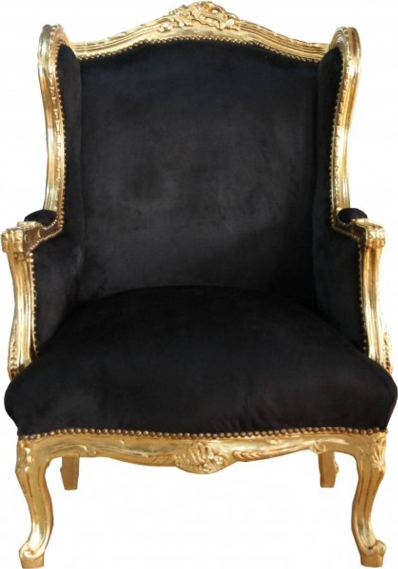 Casa Padrino Barock Lounge Thron Sessel Schwarz/Gold Mod2 - Ohren Sessel - Ohrensessel Tron Stuhl Casa Padrino Barock Lounge Thron Sessel Schwarz/Gold Mod2 - Ohren Sessel - Ohrensessel Tron Stuhl von Casa Padrino