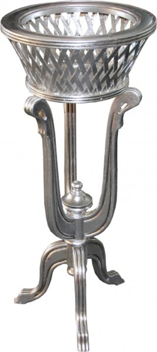 Casa Padrino Barock Pflanzentopfständer aus Holz Silber Antik-Look - Blumentopfständer, Blumenständer Casa Padrino Barock Pflanzentopfständer aus Holz Silber Antik-Look - Blumentopfständer, Blumenständer von Casa Padrino