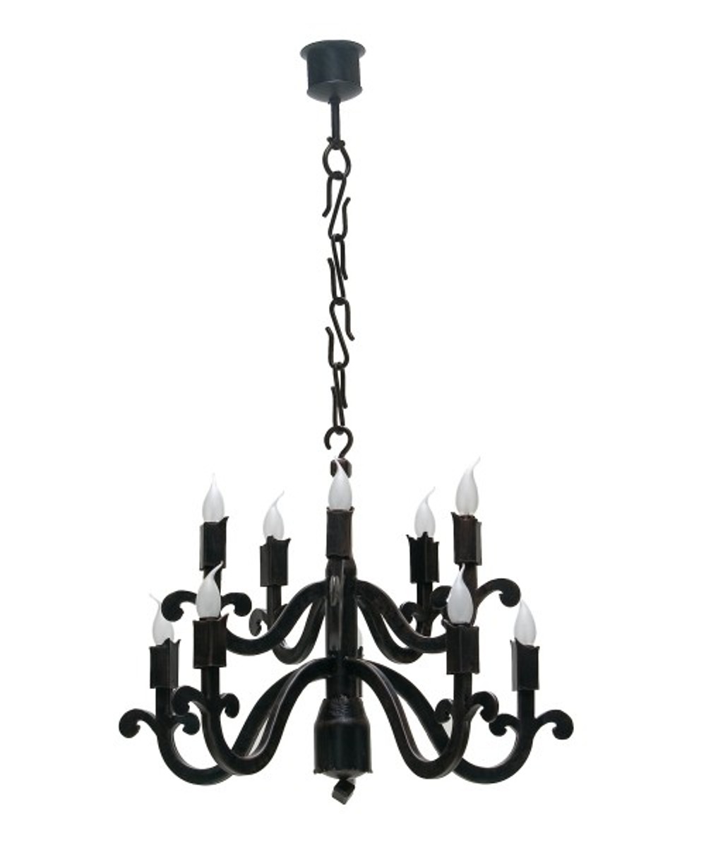 Casa Padrino Barock Schmiedeeisen Kronleuchter 10-Flammig Hängeleuchte Lüster Hängelampe Deckenlampe - Burg Schloss Leuchter Casa Padrino Barock Schmiedeeisen Kronleuchter 10-Flammig Hängeleuchte Lüster Hängelampe Deckenlampe - Burg Schloss Leuchter von Casa Padrino
