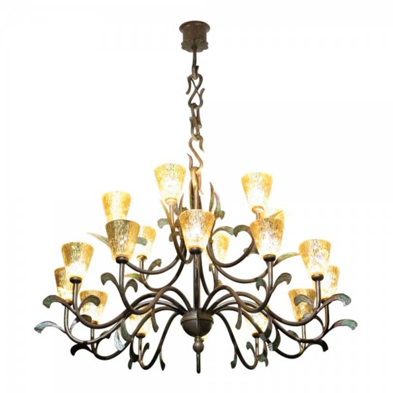 Casa Padrino Barock Schmiedeeisen Kronleuchter 18-Flammig Glas Hängeleuchte Lüster Hängelampe Deckenlampe - Burg Schloss Leuchter Casa Padrino Barock Schmiedeeisen Kronleuchter 18-Flammig Glas Hängeleuchte Lüster Hängelampe Deckenlampe - Burg Schloss Leuchter von Casa Padrino