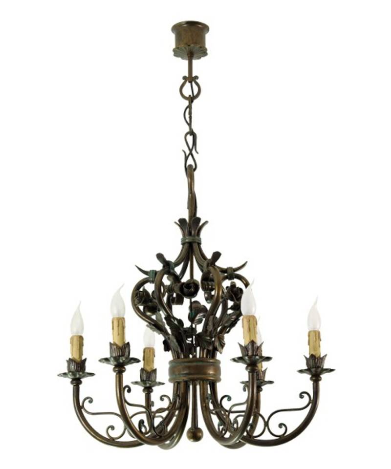 Casa Padrino Barock Schmiedeeisen Kronleuchter 6-Flammig Hängeleuchte Lüster Hängelampe Deckenlampe - Burg Schloss Leuchter Casa Padrino Barock Schmiedeeisen Kronleuchter 6-Flammig Hängeleuchte Lüster Hängelampe Deckenlampe - Burg Schloss Leuchter von Casa Padrino