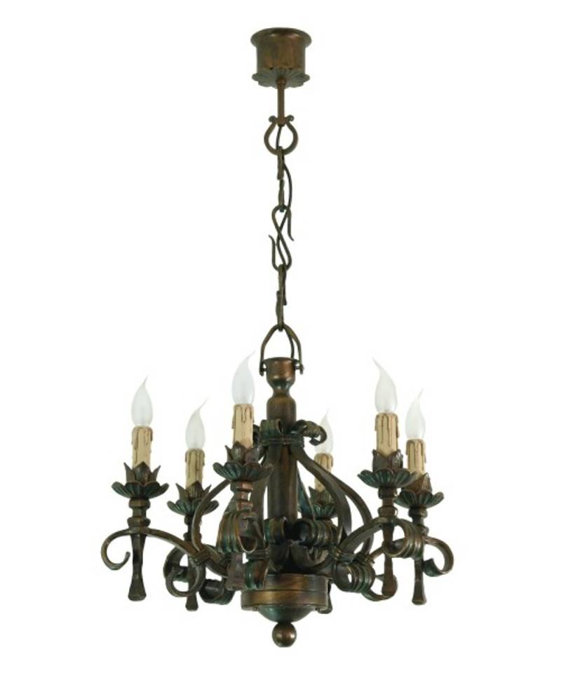Casa Padrino Barock Schmiedeeisen Kronleuchter 6-Flammig Hängeleuchte Lüster Hängelampe Deckenlampe Castle - Burg Schloss Leuchter Casa Padrino Barock Schmiedeeisen Kronleuchter 6-Flammig Hängeleuchte Lüster Hängelampe Deckenlampe Castle - Burg Schloss Leuchter von Casa Padrino