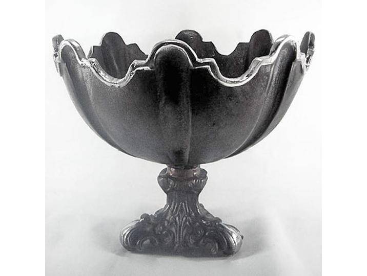 Casa Padrino Barock Schüssel Aluminium Schwarz / Silber H. 30, Durchmesser 36 cm - Antik Stil von Casa Padrino