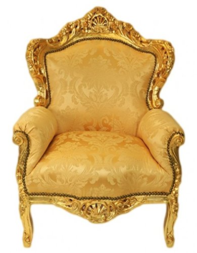 Casa Padrino Barock Sessel King Gold Muster/Gold Bouquet - Möbel Antik Stil von Casa Padrino