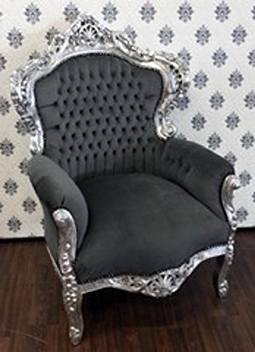 Casa Padrino Barock Sessel King Grau/Silber von Casa Padrino