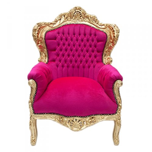 Casa Padrino Barock Sessel 'King' Pink/Gold Möbel Antik Stil von Casa Padrino