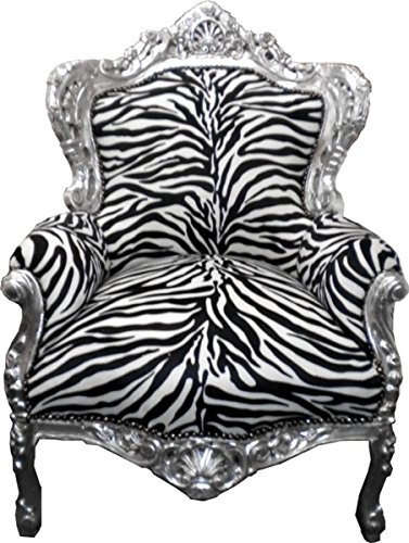 Casa Padrino Barock Sessel 'King' Zebra/Silber von Casa Padrino