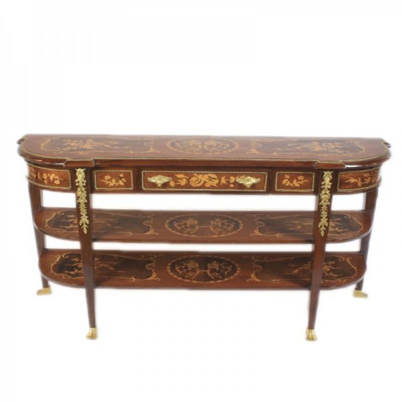 Casa Padrino Barock Sideboard TV Schrank Mahagoni Intarsien  Fernsehschrank - Wohnzimmer MÃ¶bel von Casa Padrino