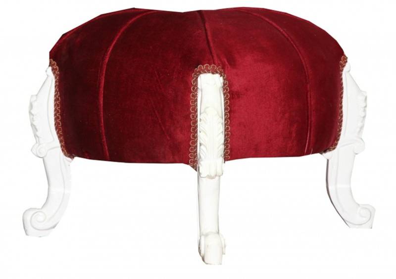 Casa Padrino Barock Sitzhocker -  Rundhocker- Bordeauxrot / Weià -  Barock Möbel Casa Padrino Barock Sitzhocker -  Rundhocker- Bordeauxrot / Weià -  Barock Möbel von Casa Padrino