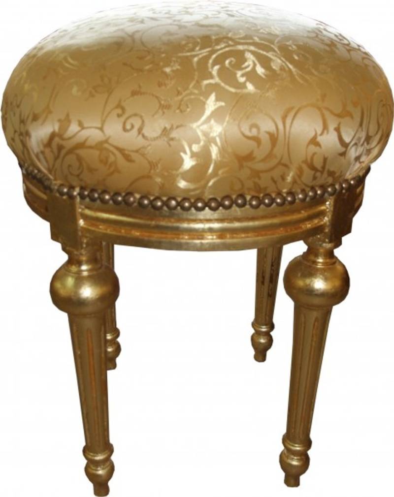 Casa Padrino Barock Sitzhocker - Rundhocker Gold Muster / Gold - Barock Hocker Möbel Casa Padrino Barock Sitzhocker - Rundhocker Gold Muster / Gold - Barock Hocker Möbel von Casa Padrino
