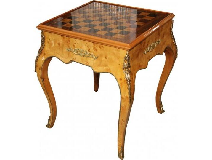 Casa Padrino Barock Spieltisch Schach / Backgammon Tisch Mahagoni L 60 x B 60 x H 71 cm - Möbel Antik Stil Barock von Casa Padrino