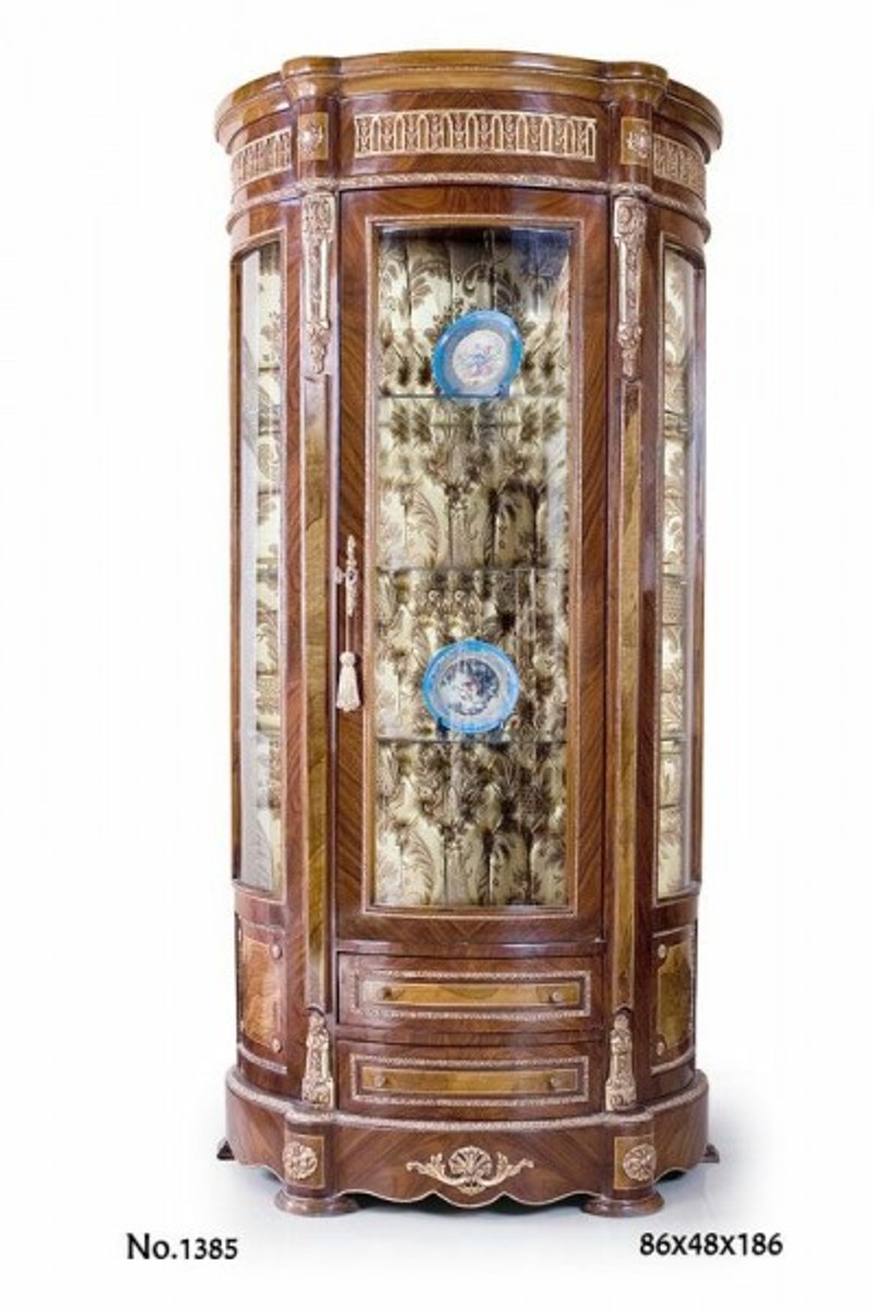 Casa Padrino Barock Vitrine 86 x 48 x H. 186 cm - Edel & Prunkvoll von Casa Padrino