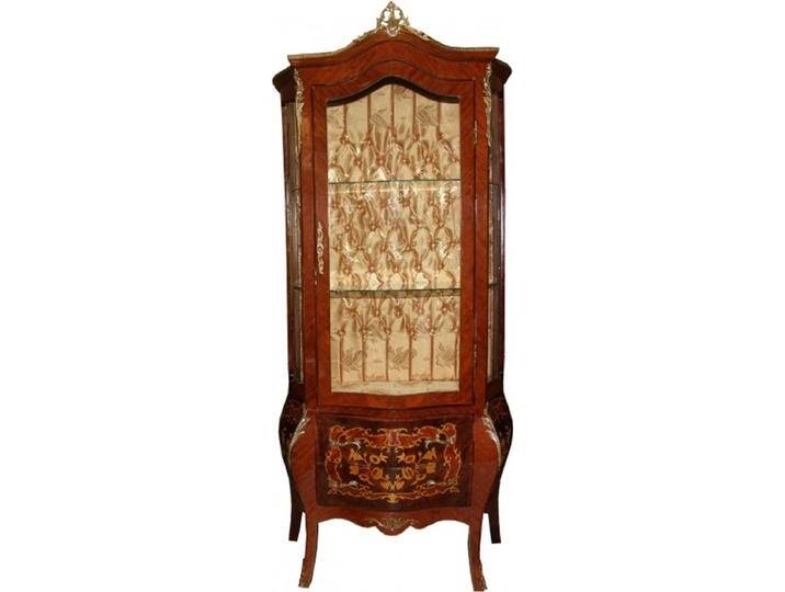 Casa Padrino Barock Vitrine Model Mahagoni Braun/Gold H 180 cm, B 88 cm - Vitrinenschrank - Wohnzimmerschrank von Casa Padrino