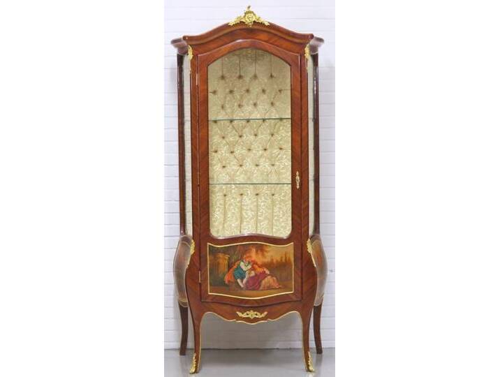 Casa Padrino Barock Vitrinenschrank Mahagonibraun / Gold 72 x 45 x H. 184 cm - Barockstil Wohnzimmer Vitrine von Casa Padrino