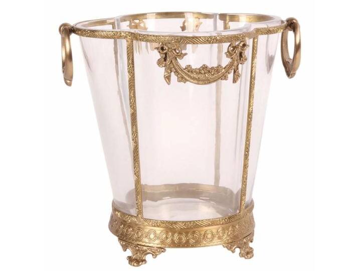 Casa Padrino Barock Weinkühler Messing H. 25 cm - Barock Champagnerkühler von Casa Padrino