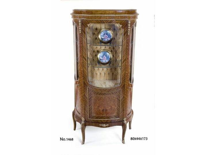 Casa Padrino Barock Wohnzimmerschrank 80 x 44 x H. 173 cm - Vitrinenschrank von Casa Padrino