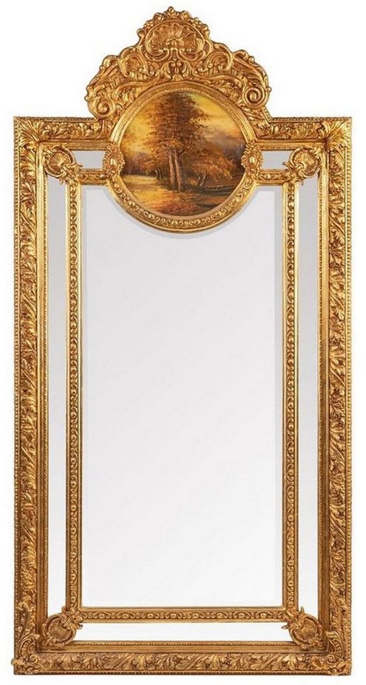 Casa Padrino Barockspiegel Barock Spiegel Gold - Handgefertigter Wandspiegel im Barockstil - Antik Stil Garderoben Spiegel - Prunkvoller Wohnzimmer Spiegel - Barock Möbel von Casa Padrino