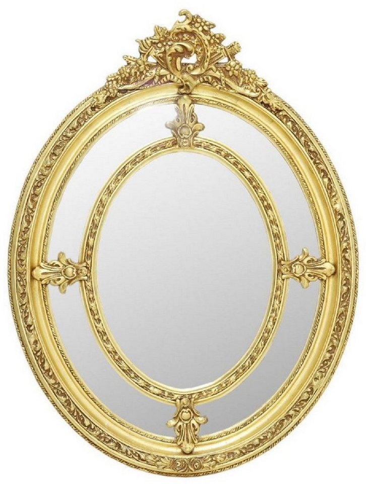 Casa Padrino Barockspiegel Barock Spiegel Gold - Ovaler Antik Stil Wandspiegel - Wohnzimmer Spiegel - Garderoben Spiegel - Prunkvolle Barock Möbel von Casa Padrino