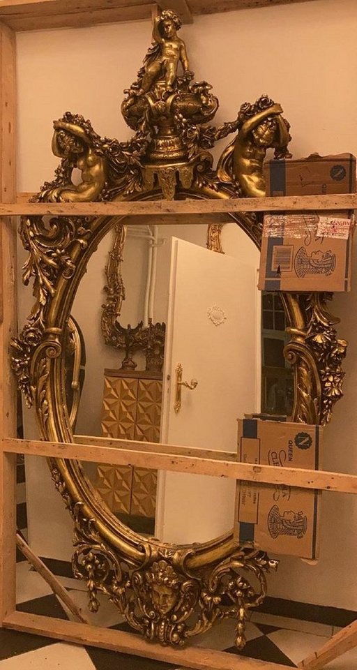 Casa Padrino Barockspiegel Luxus Barock Spiegel Gold - Handgefertigter Antik Stil Spiegel - Prunkvoller Wandspiegel im Barockstil - Barock Möbel - Edel & Prunkvoll von Casa Padrino