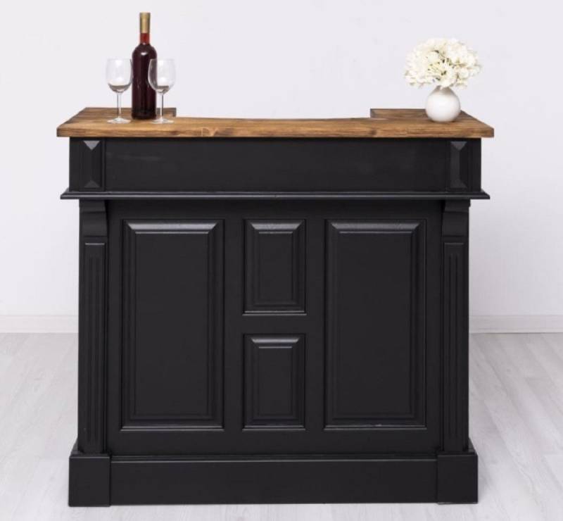 Casa Padrino Barschrank Casa Padrino Landhausstil Bar Theke Schwarz / Braun 120 cm - Bar Möbel Casa Padrino Barschrank Casa Padrino Landhausstil Bar Theke Schwarz / Braun 120 cm - Bar Möbel von Casa Padrino
