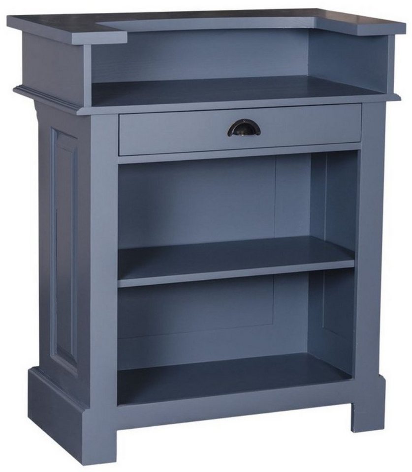 Casa Padrino Barschrank Landhausstil Theke Blau 90 x 51 x H. 107 cm - Massivholz Thekentisch mit Schublade von Casa Padrino