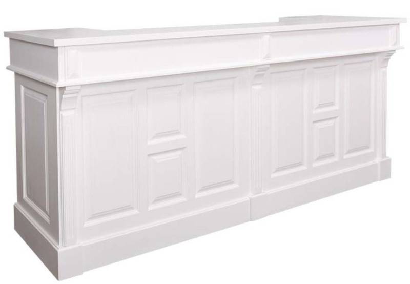 Casa Padrino Barschrank Landhausstil Theke Weiß 240 x 65 x H. 107 cm - Massivholz Ladentheke mit 2 Schubladen - Landhausstil Möbel Casa Padrino Barschrank Landhausstil Theke Weiß 240 x 65 x H. 107 cm - Massivholz Ladentheke mit 2 Schubladen - Landhausstil Möbel von Casa Padrino