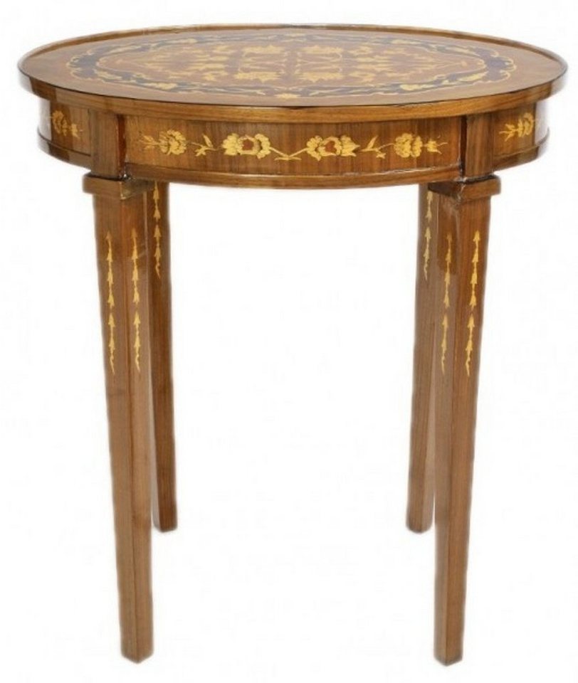 Casa Padrino Beistelltisch Barock Beistelltisch Mahagoni Intarsien H80 x 50cm - Ludwig XVI Antik Stil Tisch - Möbel von Casa Padrino