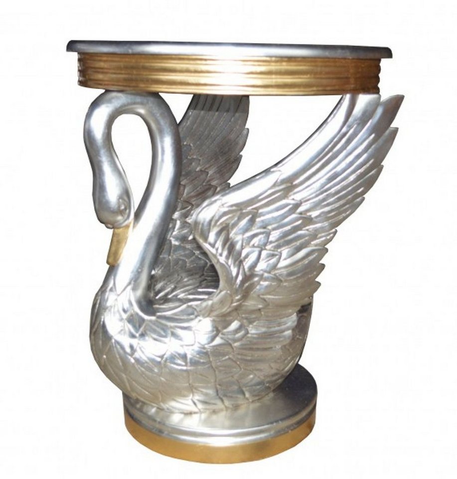 Casa Padrino Beistelltisch Barock Beistelltisch Schwan Silber / Gold - Nachttisch Konsole - Nachtschrank - Tisch - Luxury Collection von Casa Padrino