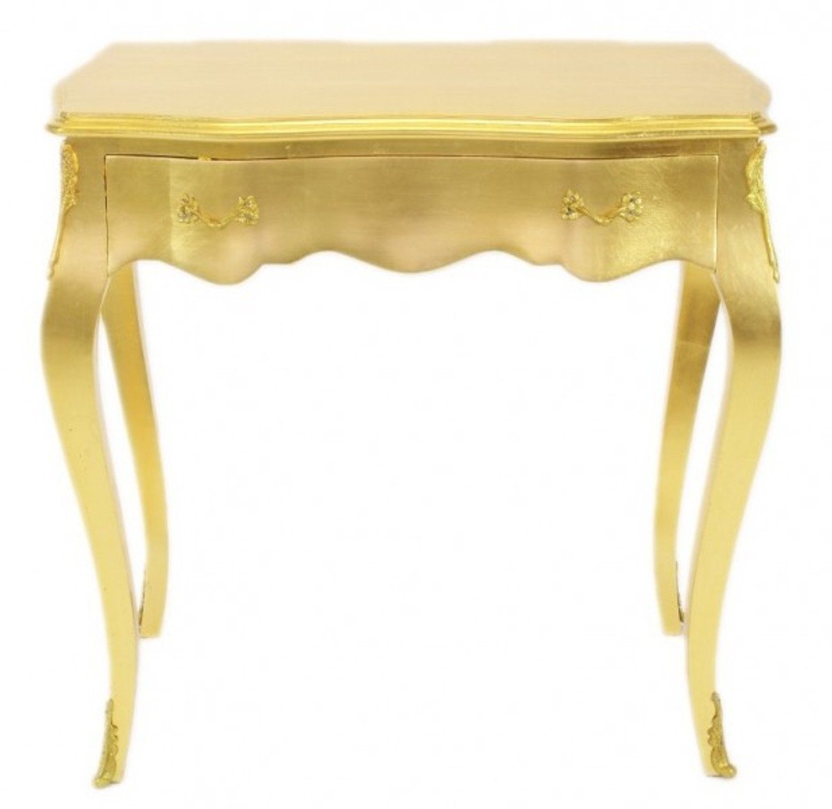 Casa Padrino Beistelltisch Barock Konsolen Tisch Gold mit Schublade 80 x 40 cm - Möbel Antik Stil von Casa Padrino