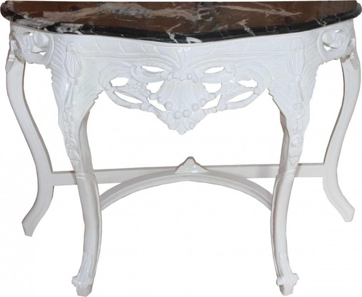 Casa Padrino Beistelltisch Barock Konsolentisch Weiss / Schwarz mit Marmorplatte Mod2 - Konsole Casa Padrino Beistelltisch Barock Konsolentisch Weiss / Schwarz mit Marmorplatte Mod2 - Konsole von Casa Padrino