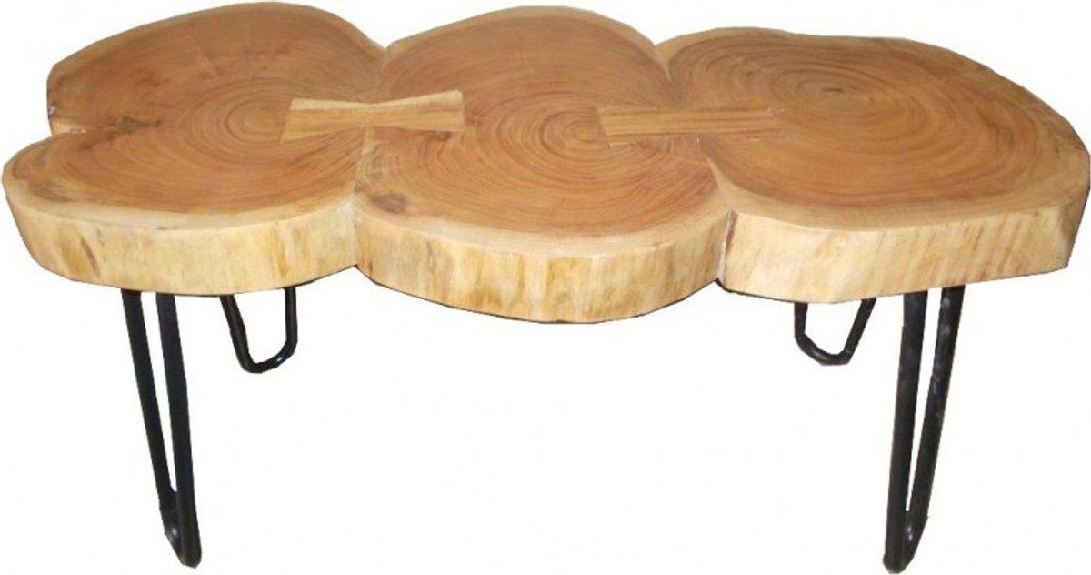 Casa Padrino Beistelltisch Beistelltisch Akazien Holz / Eisen 80 - 120 cm - Industrial Möbel Hocker Tisch von Casa Padrino
