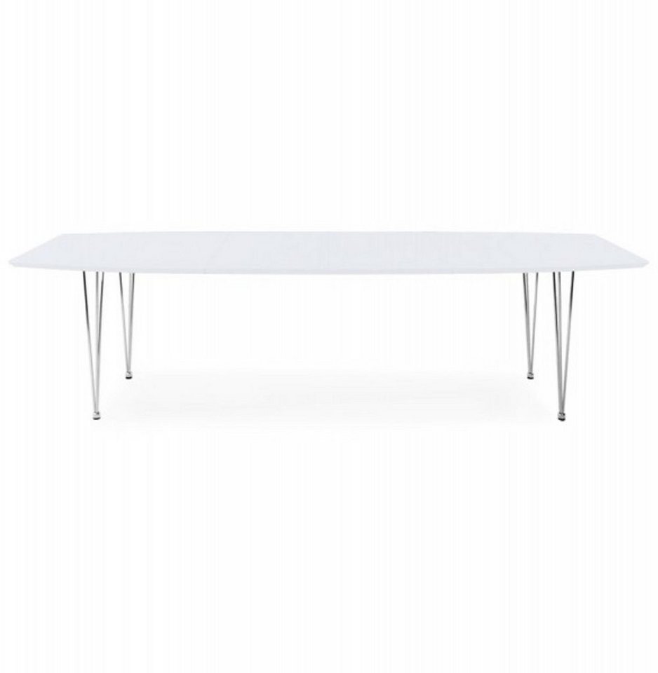 Casa Padrino Beistelltisch »Designer Konferenztisch Weiß / Chrom Ausziehbar 170-270 cm - Designer Tisch Esstisch« von Casa Padrino