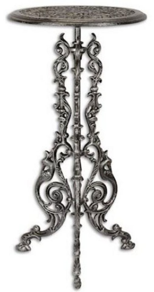 Casa Padrino Beistelltisch Jugendstil Beistelltisch Antik Silber H. 69 cm - Runder Gusseisen Blumentisch - Garten & Terrassen Möbel von Casa Padrino