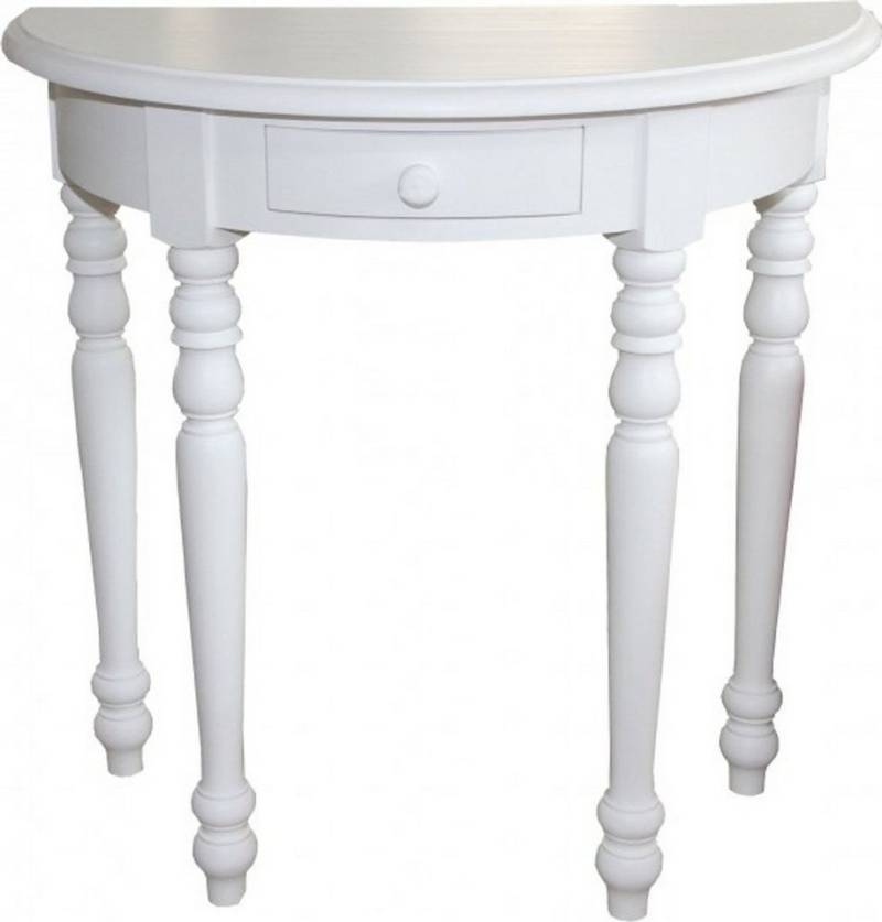 Casa Padrino Beistelltisch Konsolentisch mit Schubladen Weiß Mod1 - Halbmond Tisch - Sekretär Konsole - Telefontisch Casa Padrino Beistelltisch Konsolentisch mit Schubladen Weiß Mod1 - Halbmond Tisch - Sekretär Konsole - Telefontisch von Casa Padrino