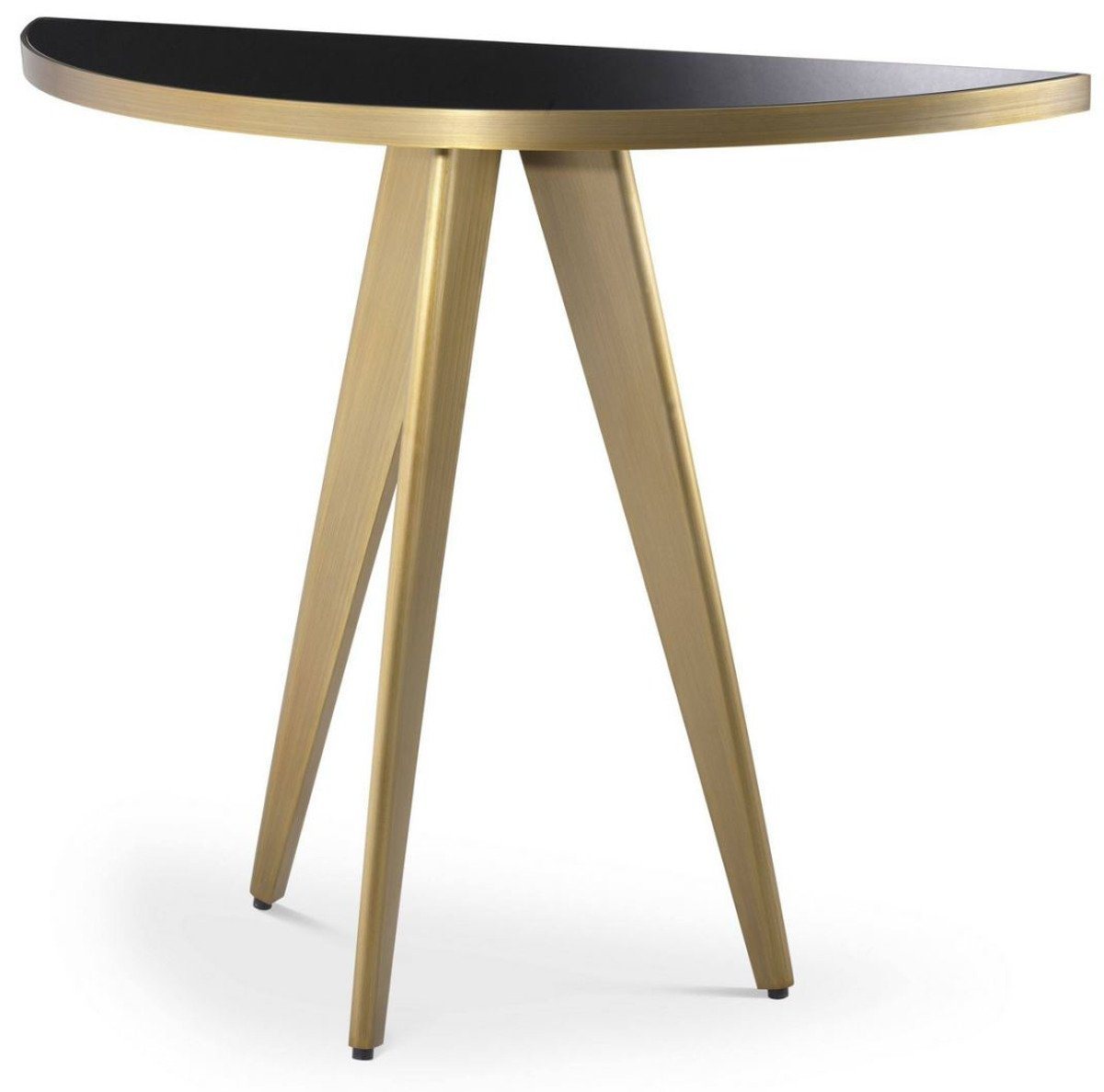 Casa Padrino Beistelltisch Luxus Beistelltisch Messingfarben / Schwarz 100 x 35 x H. 81 cm - Edelstahl Tisch mit Glasplatte - Luxus Möbel Casa Padrino Beistelltisch Luxus Beistelltisch Messingfarben / Schwarz 100 x 35 x H. 81 cm - Edelstahl Tisch mit Glasplatte - Luxus Möbel von Casa Padrino