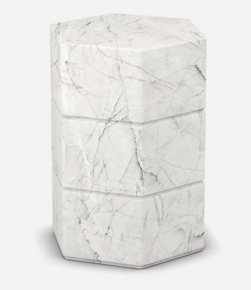 Casa Padrino Beistelltisch Luxus Carrara Marmor Beistelltisch Weiß 40 x 40 x H. 60 cm - Möbel - Marmor Möbel - Luxus Qualität von Casa Padrino