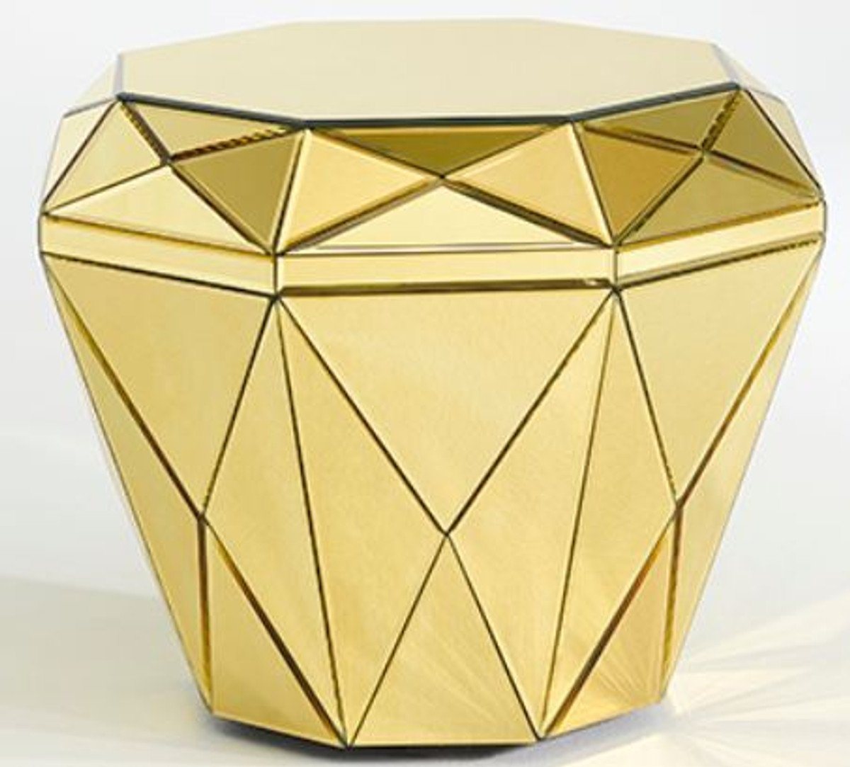 Casa Padrino Beistelltisch Luxus Spiegelglas Beistelltisch / Hocker Gold 55 x 55 x H. 45 cm - Designermöbel von Casa Padrino