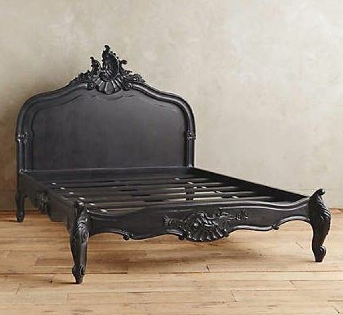 Casa Padrino Bett Bett Schwarz 180 x 200 cm - Made in Europe von Casa Padrino