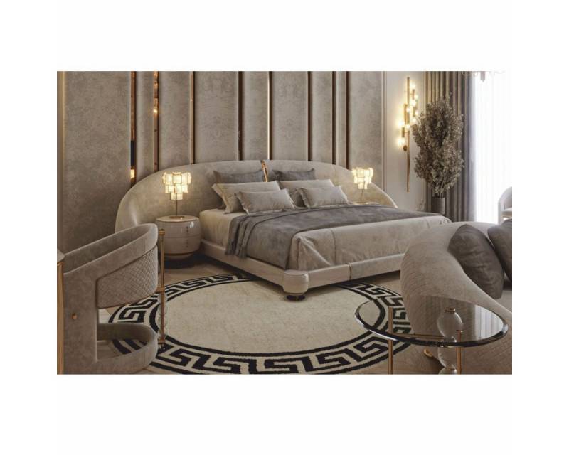 Casa Padrino Bett Casa Padrino Luxus Doppelbett Grau / Gold - Hotel & Schlafzimmer Möbel Casa Padrino Bett Casa Padrino Luxus Doppelbett Grau / Gold - Hotel & Schlafzimmer Möbel von Casa Padrino