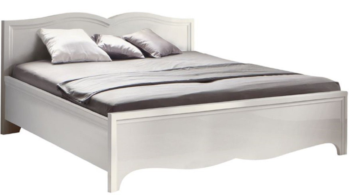 Casa Padrino Bett Jugendstil Doppelbett Weiß 168 x 209,1 x H. 86 cm - Elegantes Massivholz Bett - & Jugendstil Schlafzimmer Möbel von Casa Padrino