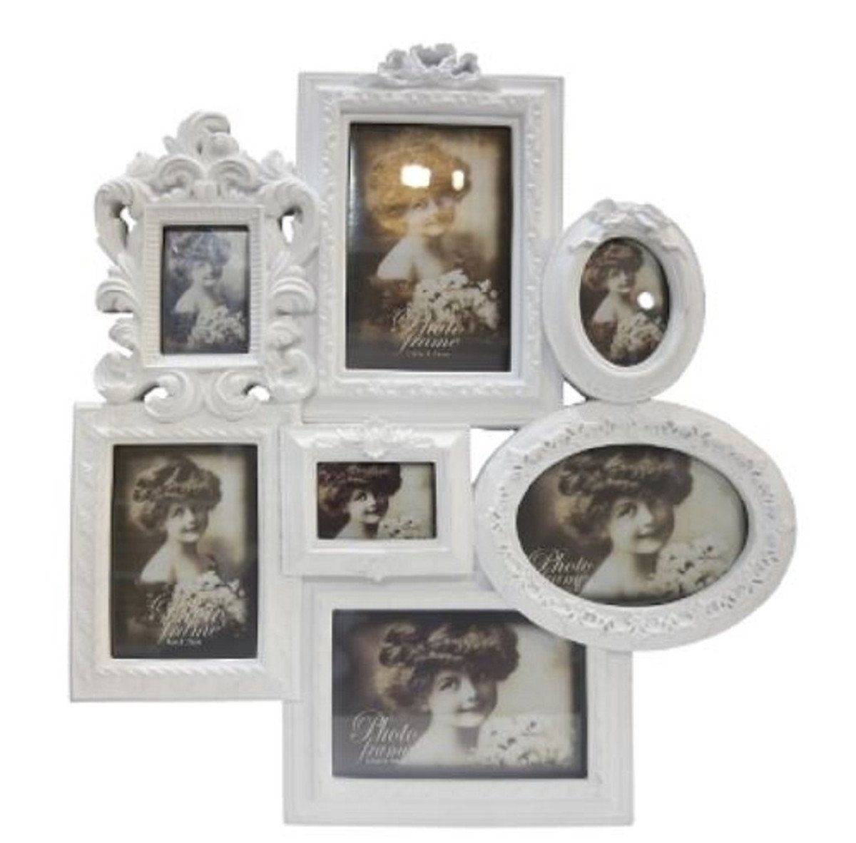 Casa Padrino Bilderrahmen Barock 7er Bilderrahmen Weiß 41 x 4 x H. 45 cm - Deko Accessoires im Barockstil Casa Padrino Bilderrahmen Barock 7er Bilderrahmen Weiß 41 x 4 x H. 45 cm - Deko Accessoires im Barockstil von Casa Padrino
