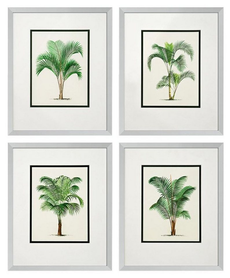 Casa Padrino Bilderrahmen Bilder / Kunstdruck 4er Set Palmen Mehrfarbig 43 x H. 53 cm - Luxus Deko von Casa Padrino