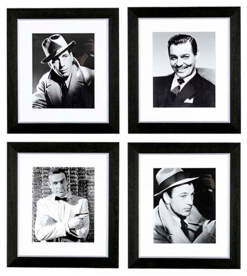 Casa Padrino Bilderrahmen Bilder Set 4 Gentlemen Dunkelbraun / Silber 43 x H. 48 cm - Luxus Wanddekoration von Casa Padrino