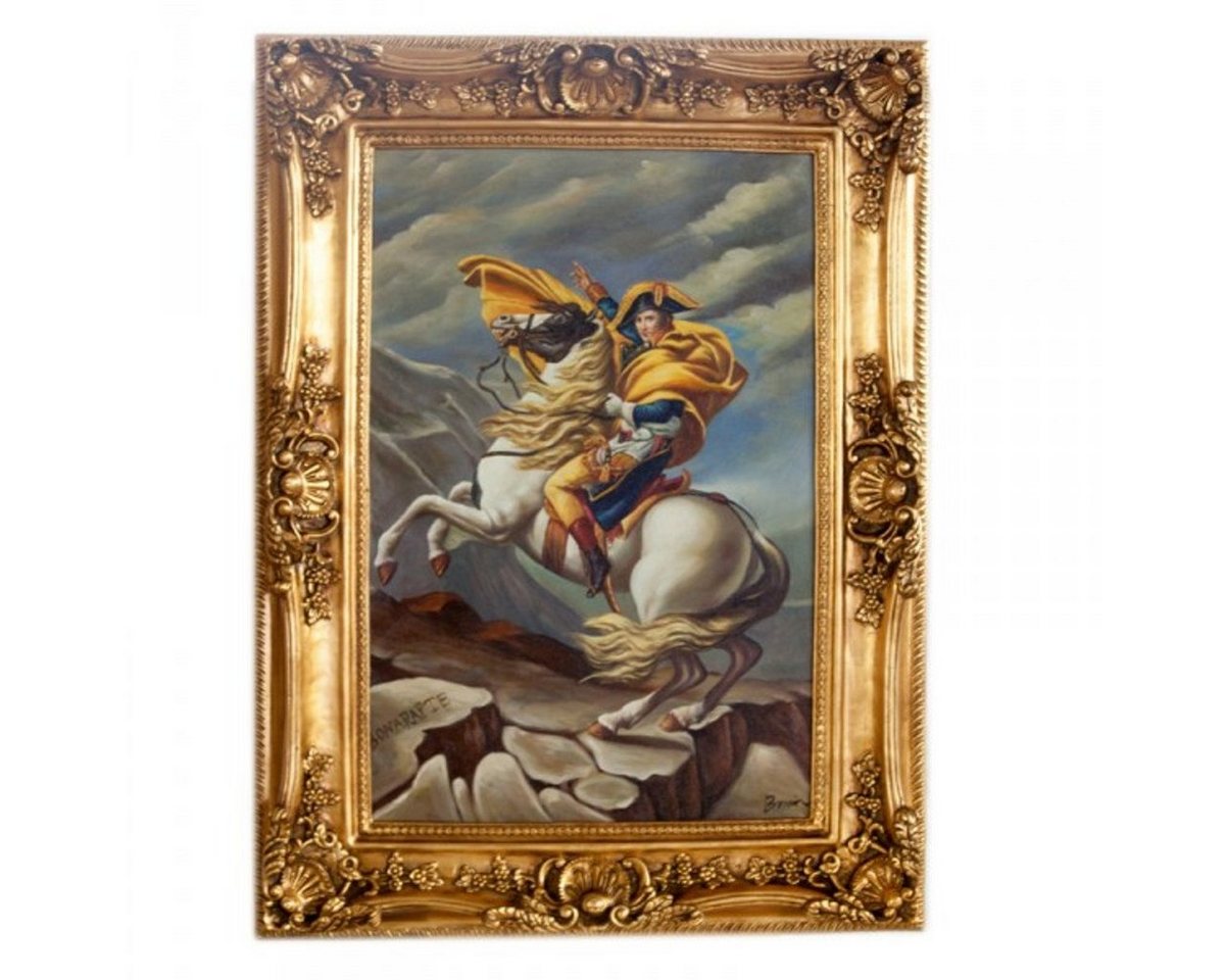 Casa Padrino Bilderrahmen Riesiges handgemaltes Barock Öl Gemälde Napoleon auf Pferd Gold Prunk Rahmen 220 x 160 x 10 cm - Massives Material Casa Padrino Bilderrahmen Riesiges handgemaltes Barock Öl Gemälde Napoleon auf Pferd Gold Prunk Rahmen 220 x 160 x 10 cm - Massives Material von Casa Padrino