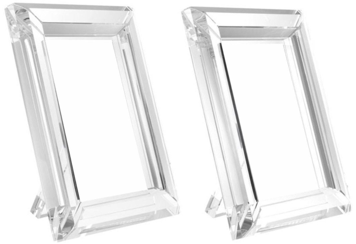 Casa Padrino Bilderrahmen Tisch-Bilderrahmen Set 16 x 2,5 x H. 21,5 cm - Luxus Kristallglas Deko Accessoires von Casa Padrino